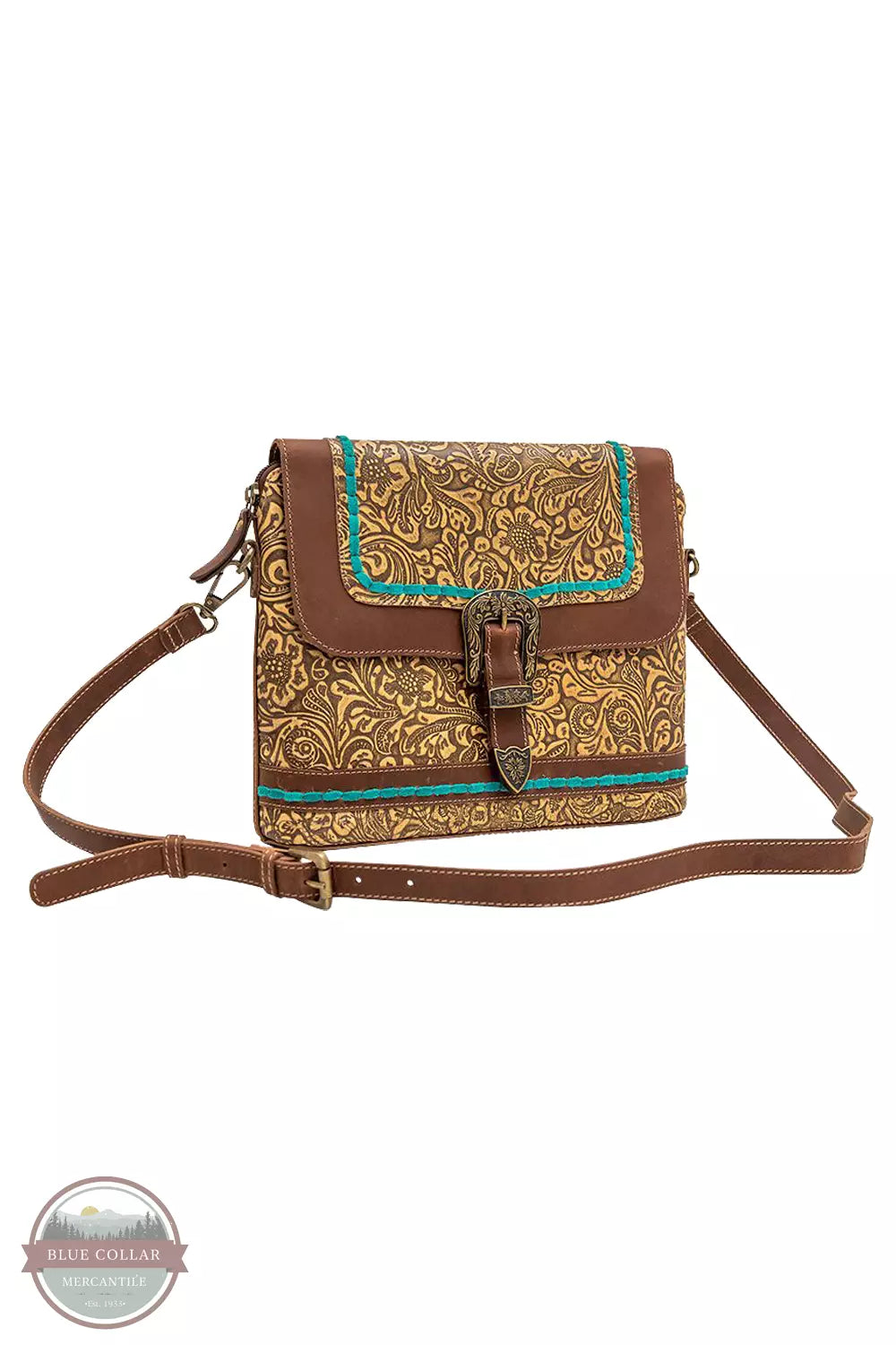 Myra Bag S-7071 Petro Leather & Hairon Bag Profile View