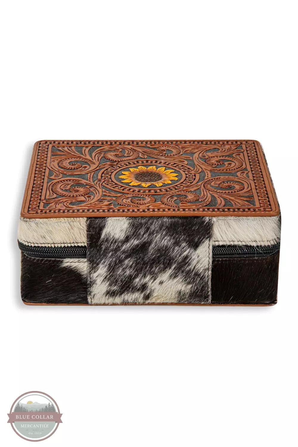 Myra Bag S-8064 Prairie Mound Hand Tooled Jewelry Box Back View