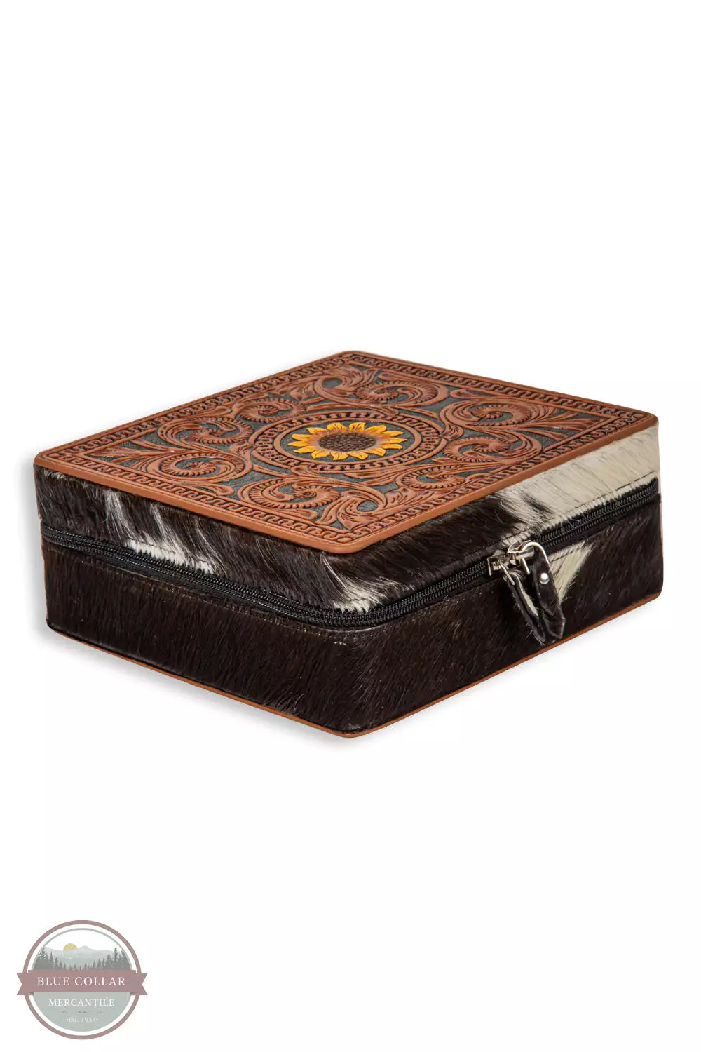 Myra Bag S-8064 Prairie Mound Hand Tooled Jewelry Box Closed View