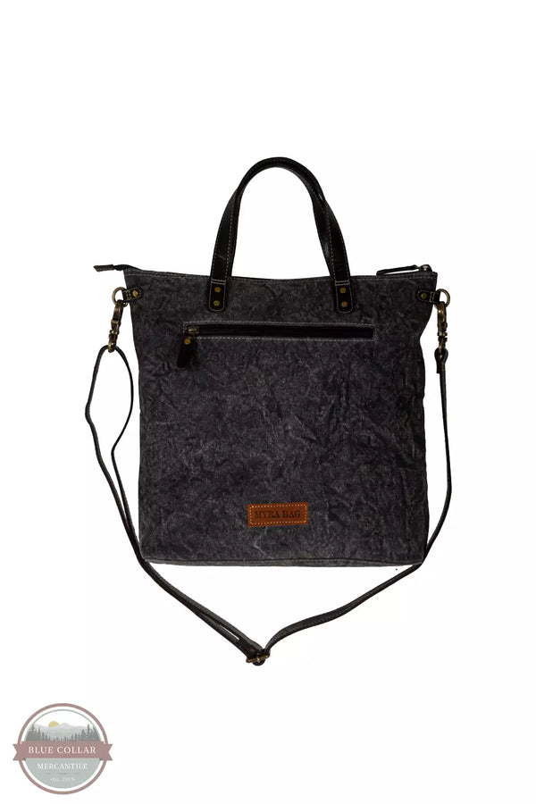 Myra Bag S-8172 Cavender Floral Canvas Tote Bag in Black Back View
