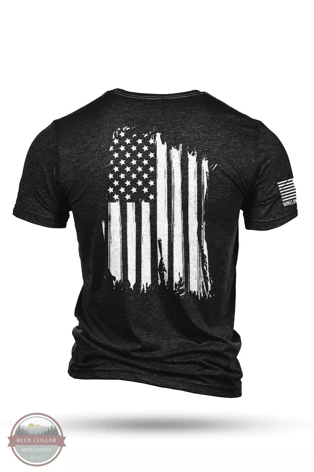 Nine Line AMERICA-TSTRI America Tri-Blend Short Sleeve T-Shirt Charcoal Black Back View