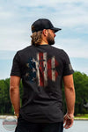 Nine Line EMSFLAG-TSTRI-CHARCOAL EMS Flag Tri-Blend Short Sleeve T-Shirt in Charcoal Black Life View