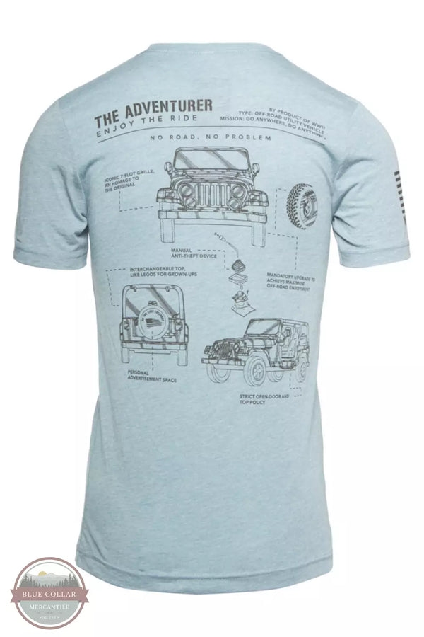 Nine Line JESCH-TSTRI The Adventurer Short Sleeve T-Shirt Denim Back View. Available in multiple colors.