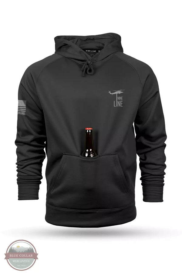 Nine Line PLEDGE-RTG Raglan Tailgater Pledge Hoodie Black Front View. Available in multiple colors.