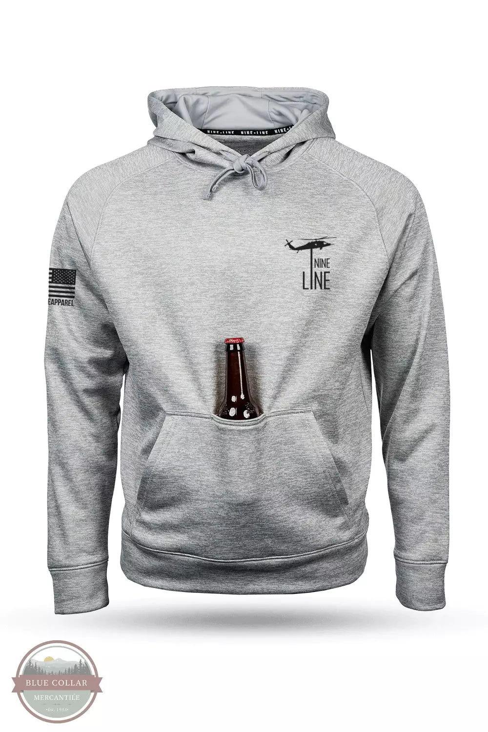 Nine Line PLEDGE-RTG Raglan Tailgater Pledge Hoodie Heather Gray Front View