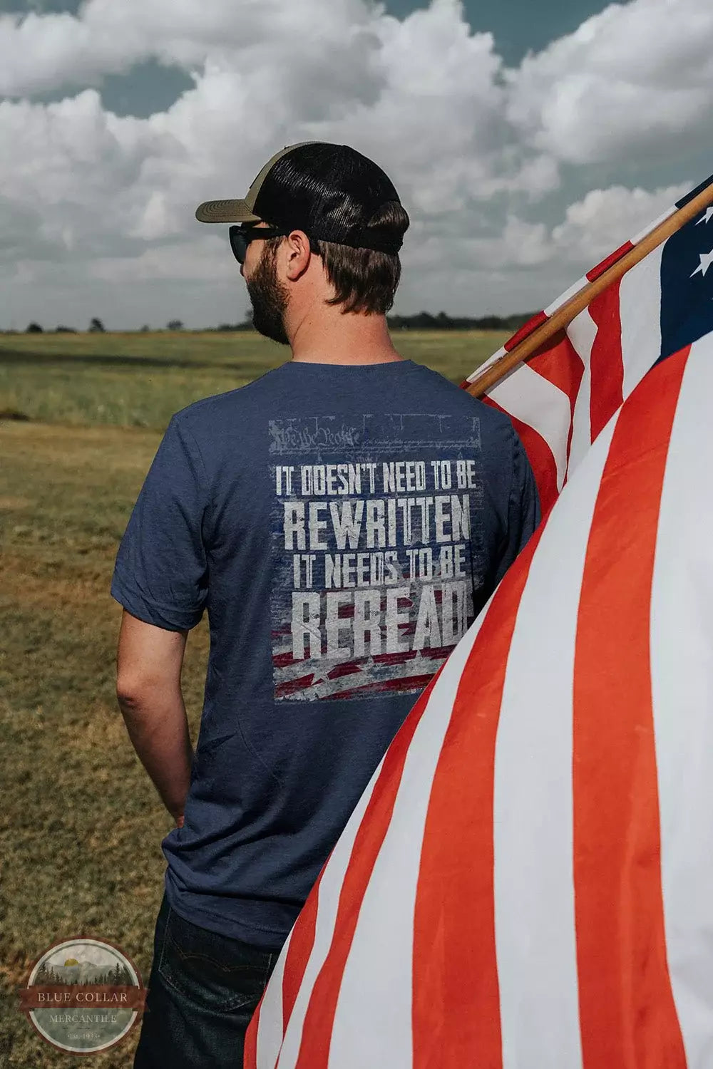 Nine Line REREAD-TSTRI-NAVY Reread Not Rewritten Tri-Blend Short Sleeve T-Shirt in Navy Life View
