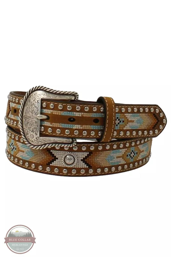 Nocona N320003044 Southwestern Embroidered Concho Belt Front View