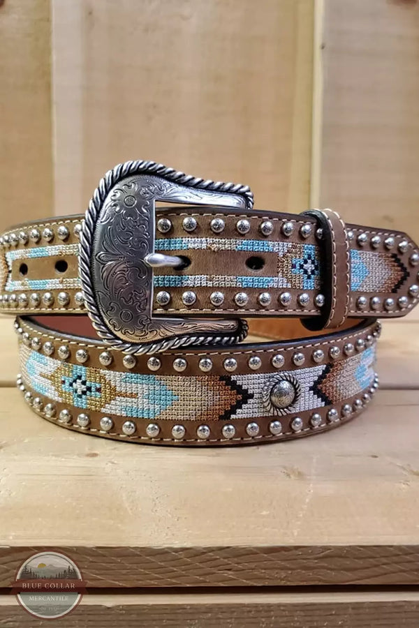 Nocona N320003044 Southwestern Embroidered Concho Belt Life View