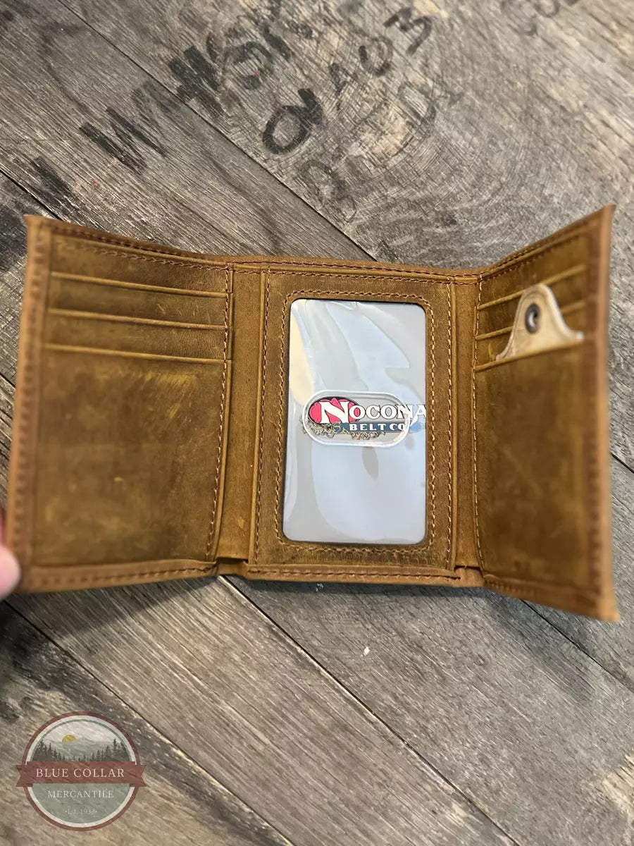 Nocona N54846222 Brown Tri-Fold Wallet Inside View