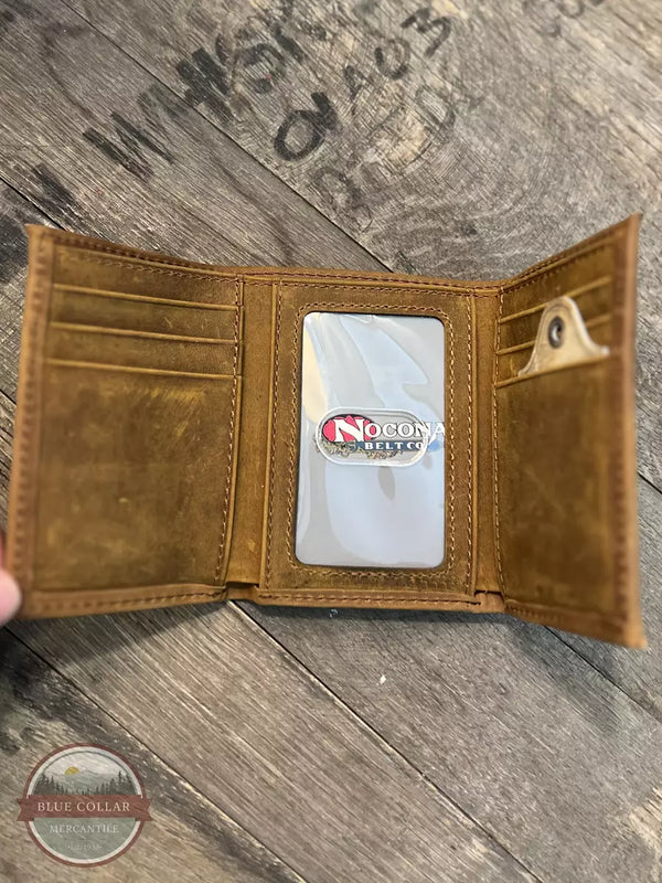 Nocona N54846222 Brown Tri-Fold Wallet Inside View