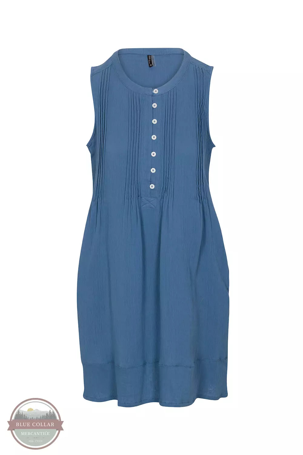 North River NRL0037 Sleeveless Pintuck Dress Moonlight Front View