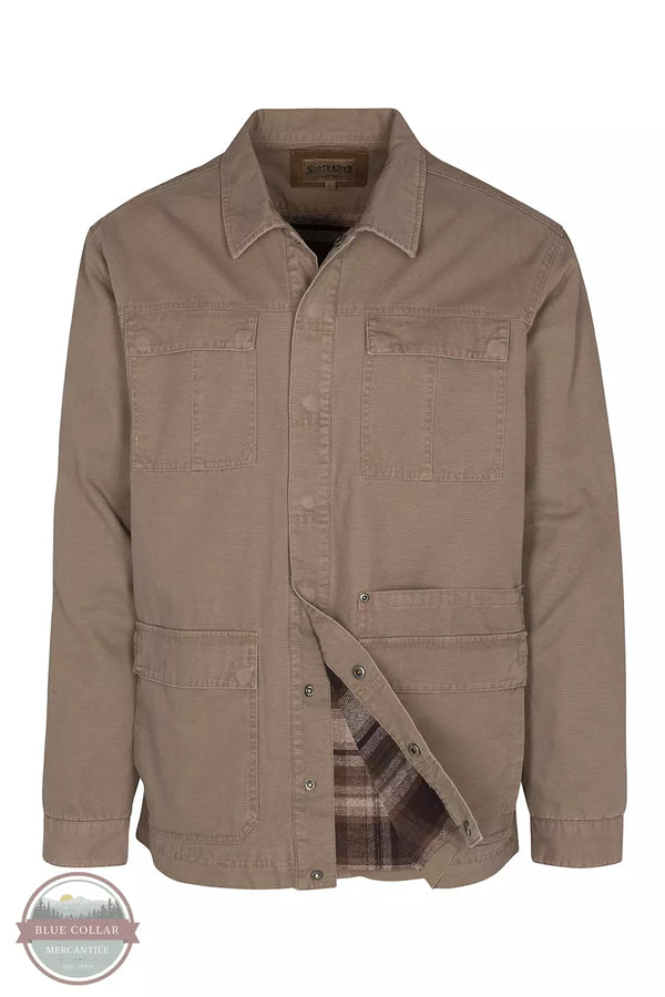 North River NRM8052 Brushed Cotton Lined Canvas Shirt Jacket Dark Chino Front View
