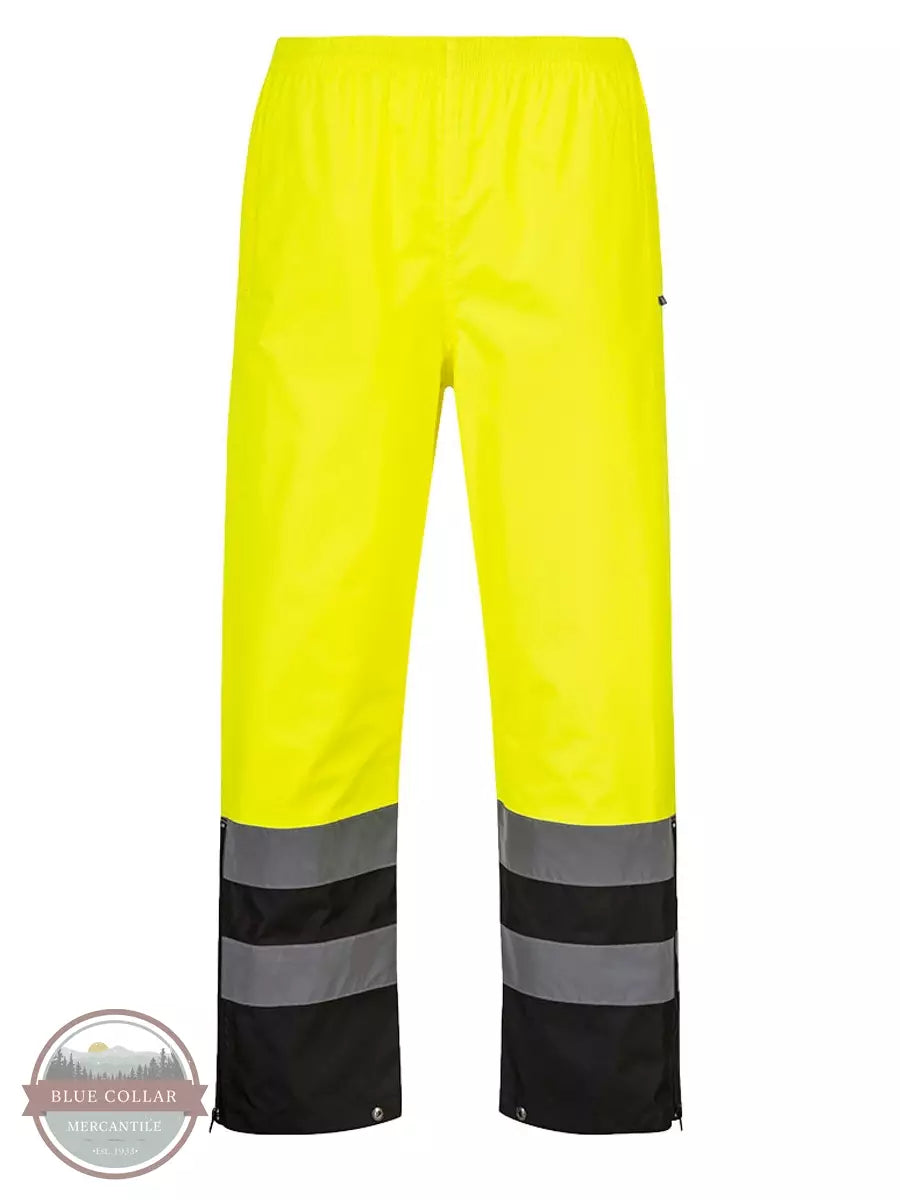 Portwest LLC S587 Hi-Vis 2 Tone Rain Pants Front View