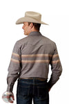 Roper 01-001-0043-0367 GY Border Stripe Long Sleeve Shirt Back View