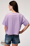 Roper 03-039-0513-2041 PU Slub Jersey Knit Crop T-Shirt in Lilac Back View