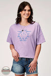 Roper 03-039-0513-2041 PU Slub Jersey Knit Crop T-Shirt in Lilac Front View