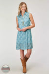 Roper 03-057-0590-3073 BU 1978 Blue Chevron Shirt Dress Front View