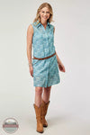 Roper 03-057-0590-3073 BU 1978 Blue Chevron Shirt Dress Profile View