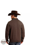 Stetson 11-014-0120-0195 GY Ombre Border Stripe Cardigan in Brown Back View