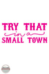 Try That In A Small Town 1 Color Vinyl Decal in Pink