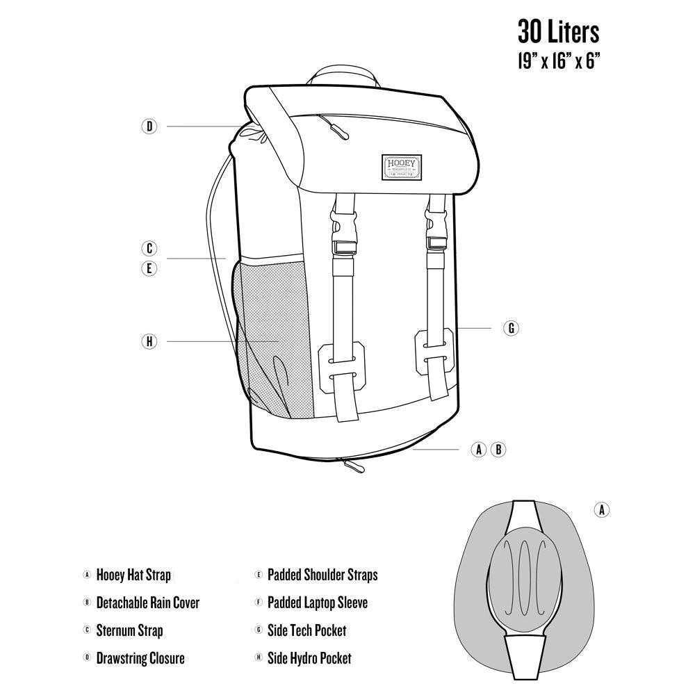 Hooey BP053BUSP Topper Backpack in Maroon with Serape Pattern and Black Accents Details