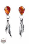 Turquoise Factory E1404-C92 Feather Plum Spiny Sterling Silver Earrings Front View