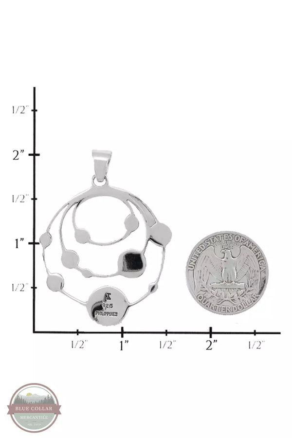 Turquoise Factory P3325-SM Planets Turquoise Sterling Silver Pendant with Chain Size View