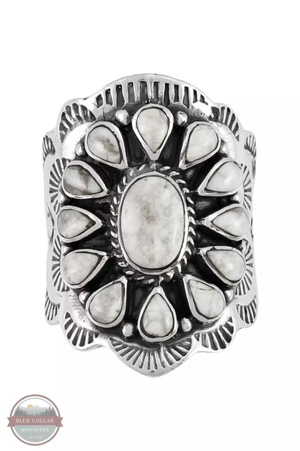 Turquoise Factory R2413-C103 Howlite Sterling Silver Ring Top View