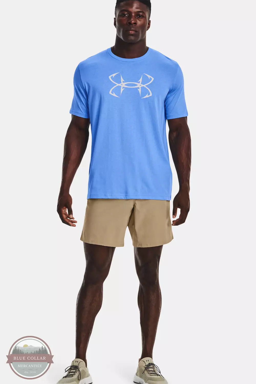 Under Armour Men's Fish Hook Logo T-Shirt - Blue, LG