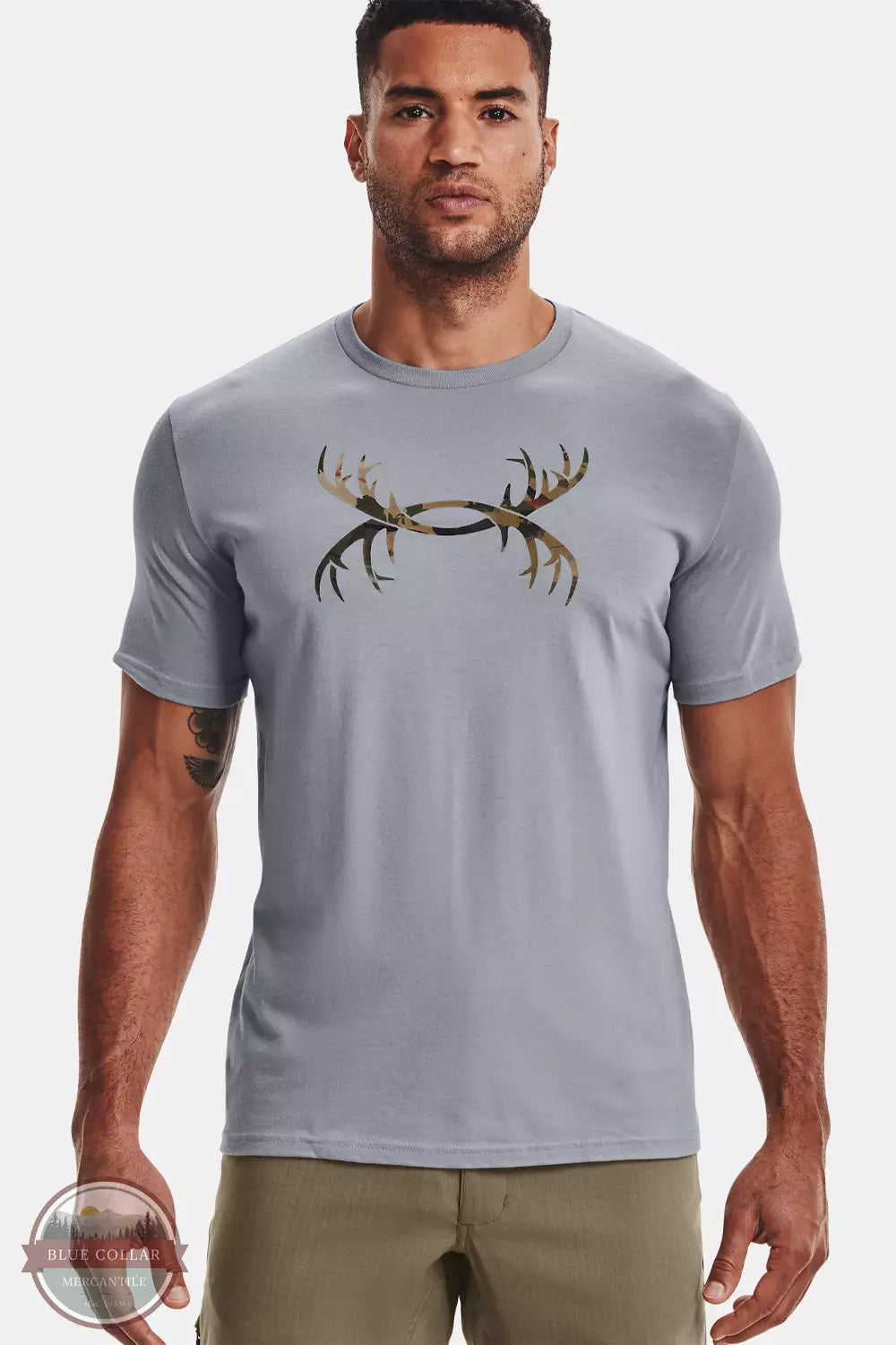 Under Armour 1366017-035 Steel UA forest All Season Camo front view