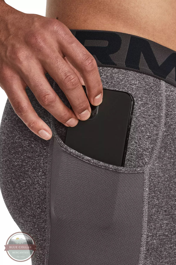 Under Armour 1366075-020 ColdGear Leggings in Charcoal Light Heather / Black Detail View