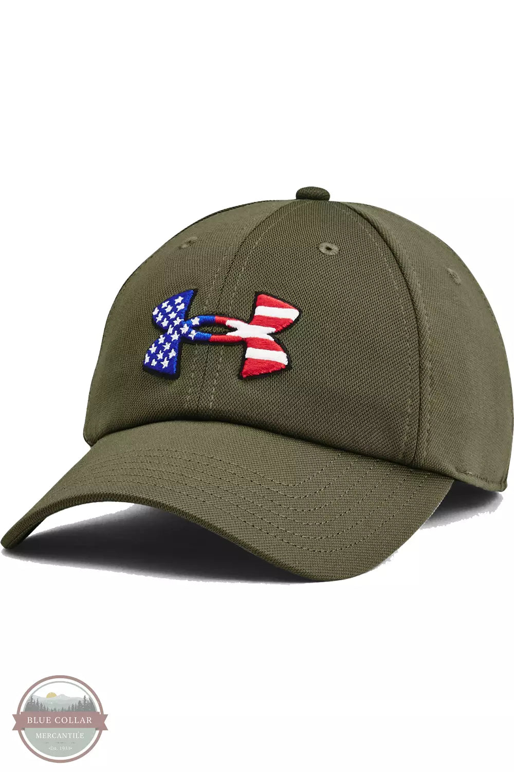 Under Armour 1369809 Freedom Blitzing Adjustable Cap Marine Green Front View