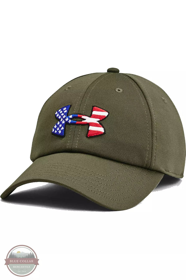 Under Armour 1369809 Freedom Blitzing Adjustable Cap Marine Green Front View