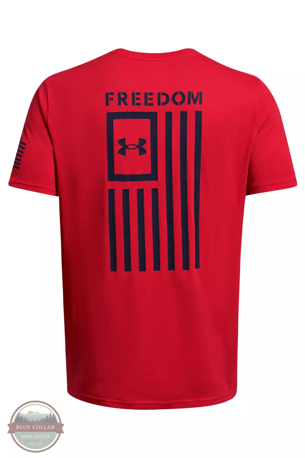 Under Armour 1370810 Men's UA Freedom Flag T-Shirt Red Midnight Navy Back View