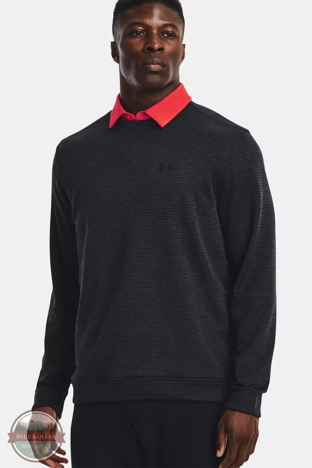 Under Armour 1373675 Storm SweaterFleece Crew Sweatshirt Black Front View