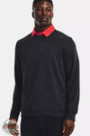 Under Armour 1373675 Storm SweaterFleece Crew Sweatshirt Black Front View