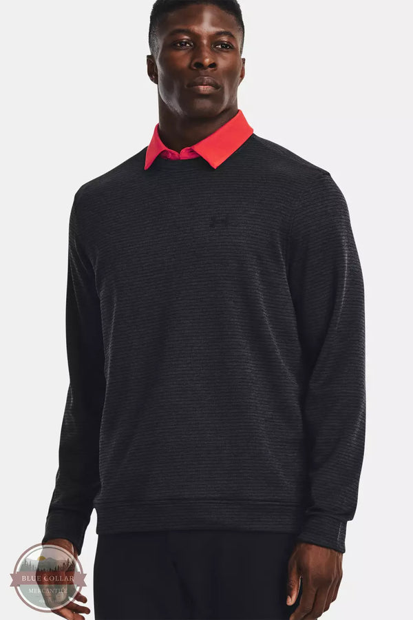 Under Armour 1373675 Storm SweaterFleece Crew Sweatshirt Black Front View