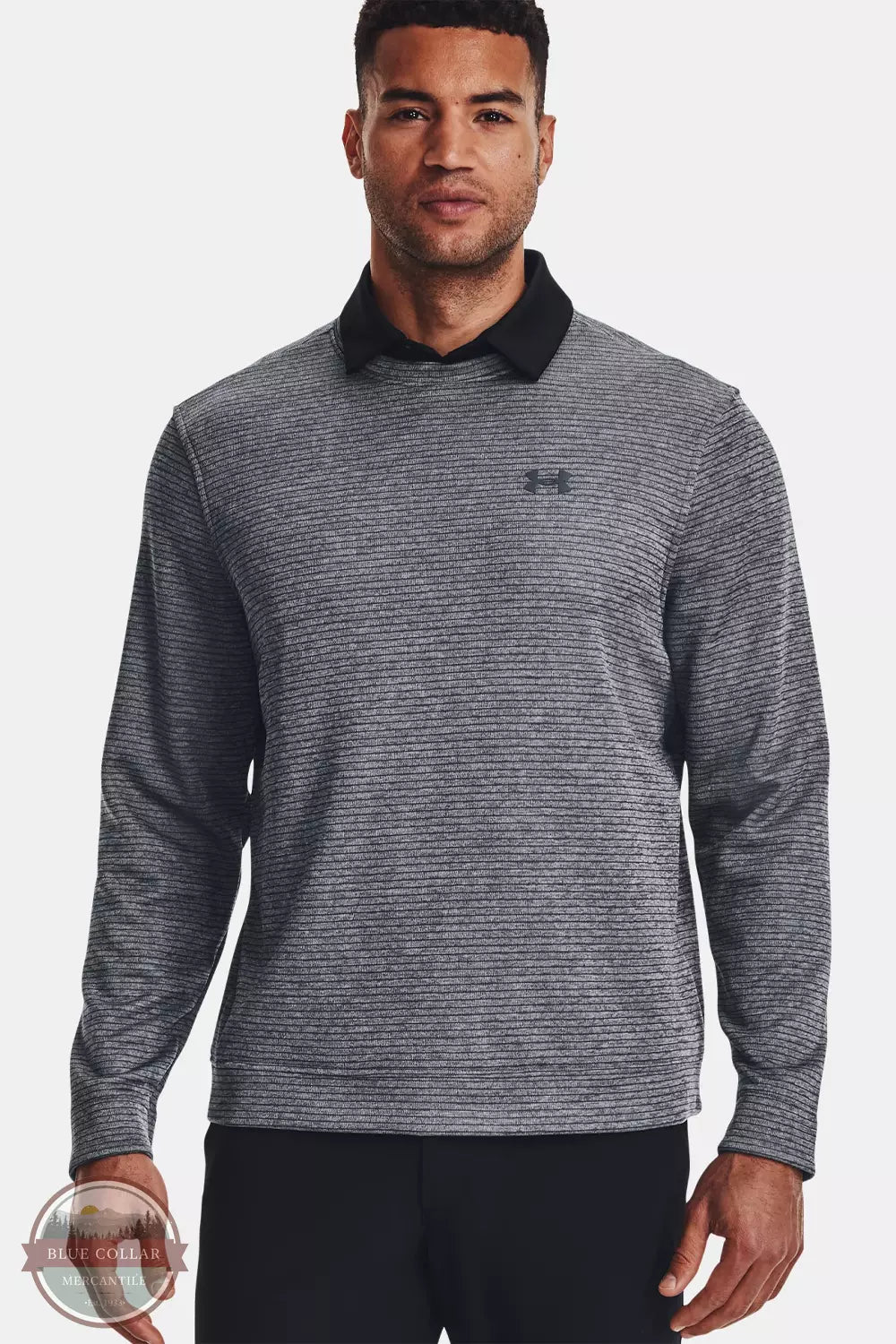 Under Armour 1373675 Storm SweaterFleece Crew Sweatshirt Pitch Gray Front View