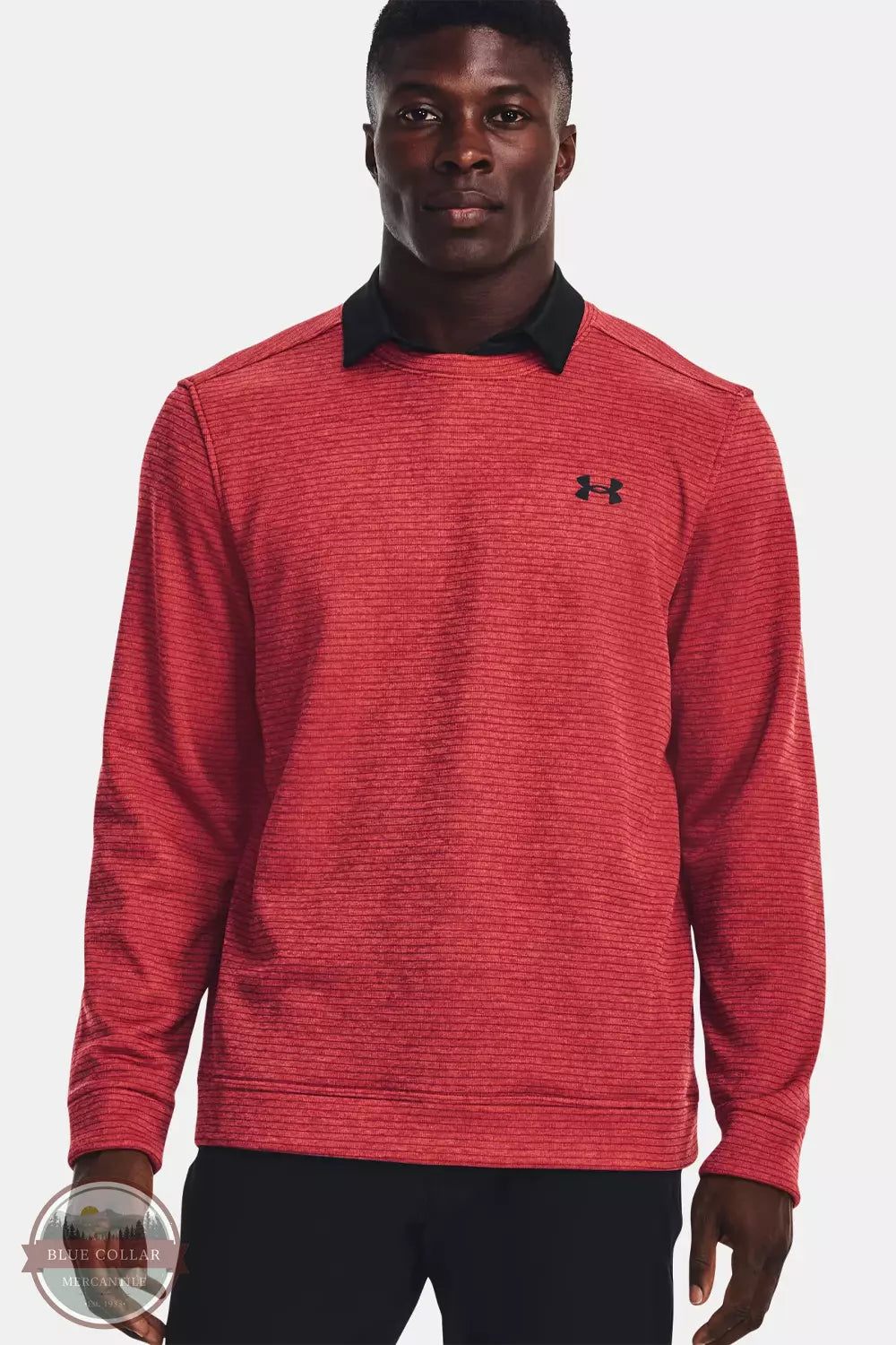 Under Armour 1373675 Storm SweaterFleece Crew Sweatshirt Stadium Red Front View