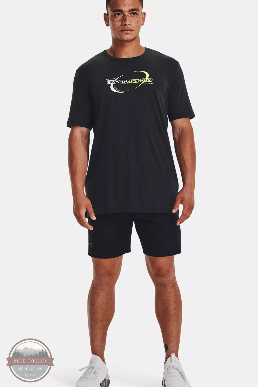 Under Armour 1376860-001 Sportstyle Short Sleeve T-Shirt in Black/Lime Surge