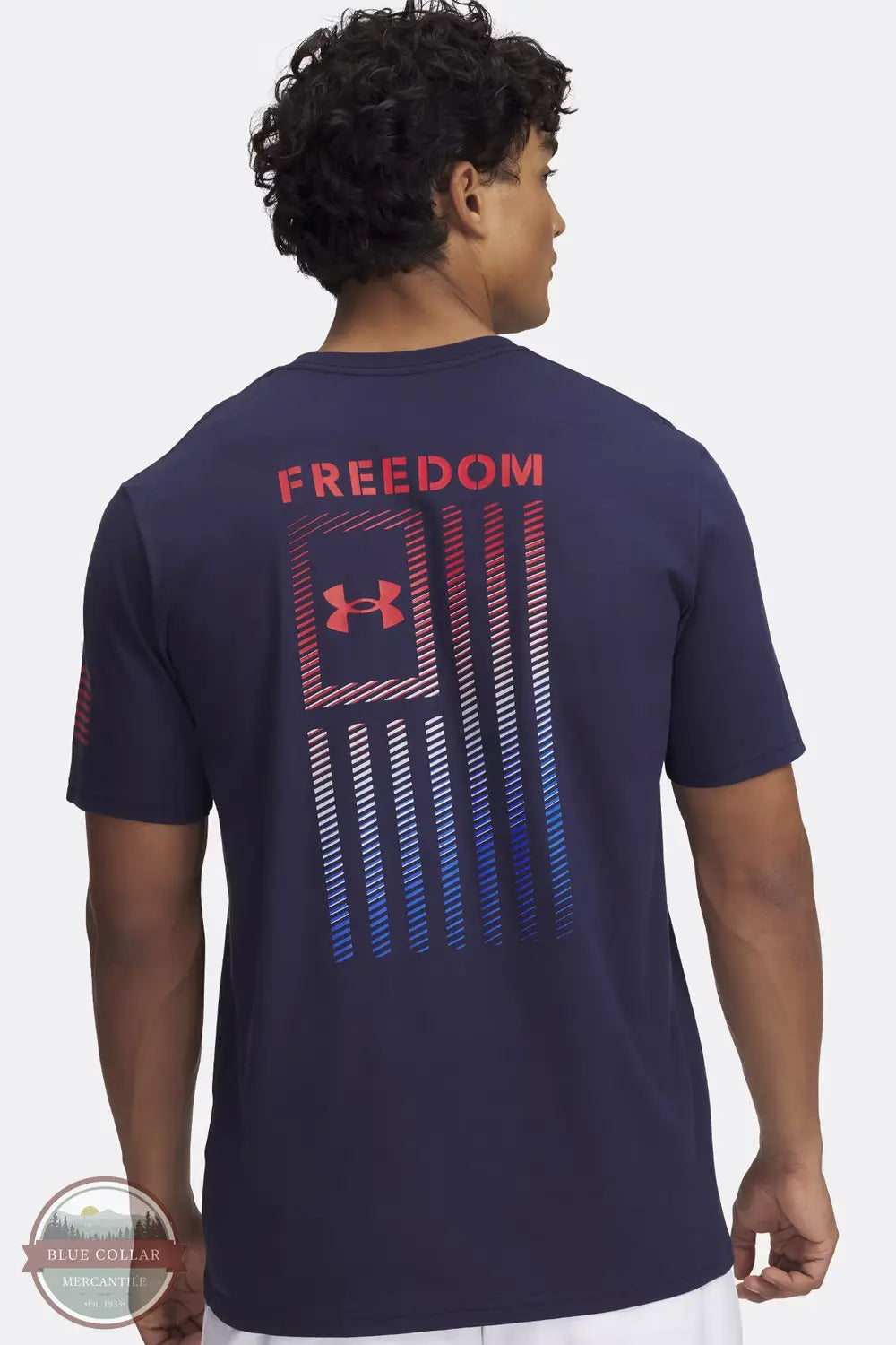 1382973 Short Sleeve Freedom Flag Gradient T-Shirt