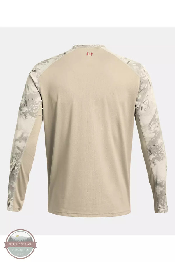 Under Armour 1383573 Fish Pro Chill Camo Long Sleeve Shirt Khaki Base Back View