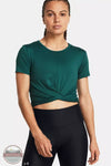 Under Armour 1383647 Motion Crossover Crop Short Sleeve Top Hydro Teal Front View