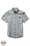 Wolverine W1209960 Grayson II Chambray Short Sleeve Button Down Shirt Concrete Plaid Front View