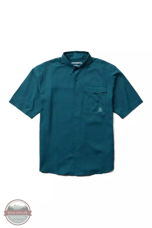 Wolverine W1211420 Driver Lightweight Short Sleeve Shirt Ink Blue Front View