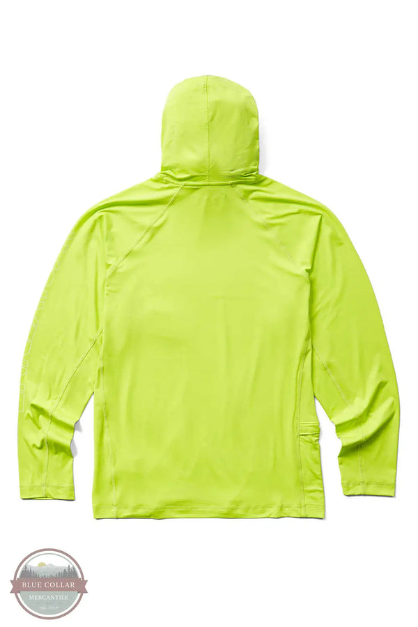 Wolverine W1209150 Sun-Stop Eco Hooded Long Sleeve T-Shirt in highlighter, rear