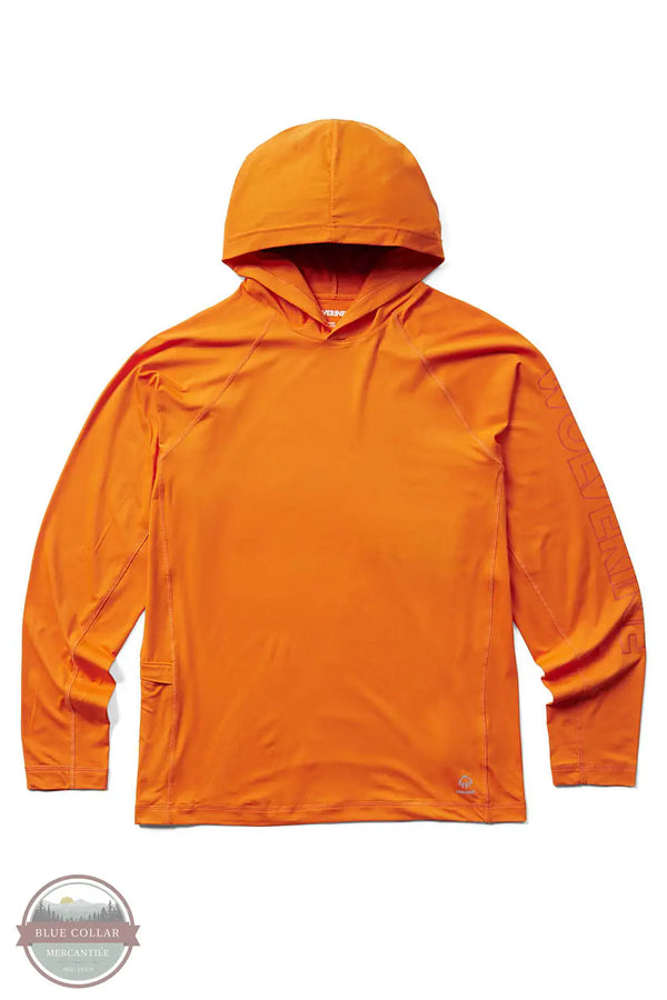 Wolverine W1209150 Sun-Stop Eco Hooded Long Sleeve T-Shirt in orange, front