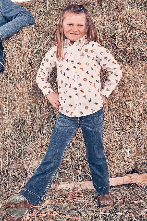 Wrangler 09GWWDI Girl's Wide Leg Trouser Jeans in Darci Life View
