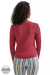 Wrangler 112344653 Embroidered Snap Shirt in Red Back View