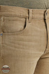 Wrangler 112345014 Retro Slim Fit Straight Leg Jeans in Saddle Front Detail View
